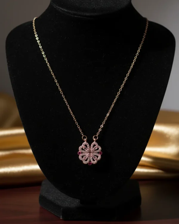 2-in-1 Gold Plated Floral Pendant – Open & Close Style