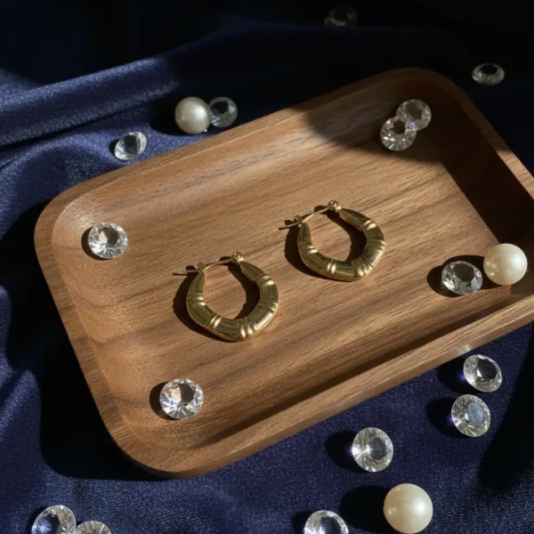 Chunky Gold Plated Hoop Earrings – Anti Tarnish 2