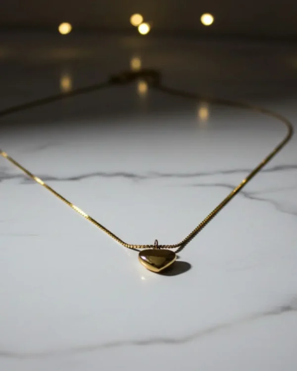 Classic Gold Plated Heart Pendant - Anti Tarnish 2