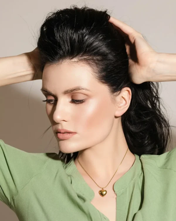 Classic Gold Plated Heart Pendant - Anti Tarnish 3