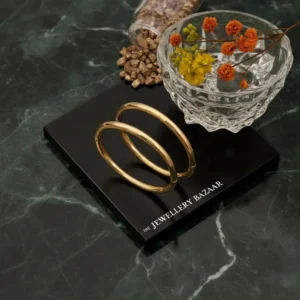 Classic Rounded Gold Plated Kada Set – Sleek, Anti Tarnish, Unisex Pair