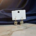 Elegant Bow Gold Drop Earrings For Women Anti Tarnish