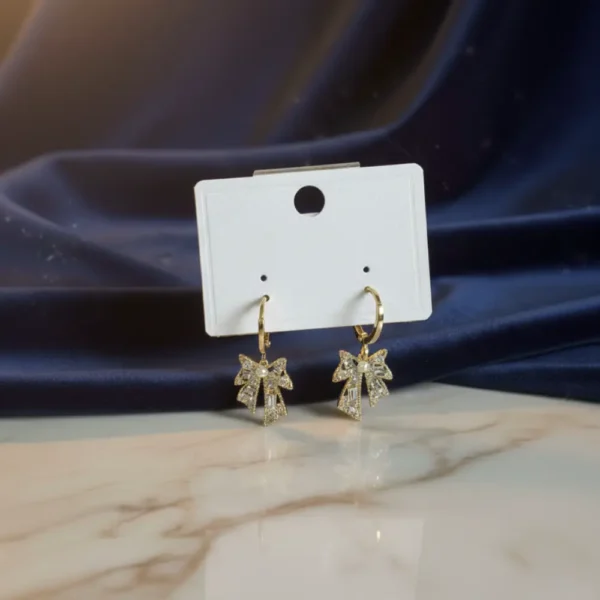 Elegant Bow Gold Drop Earrings For Women Anti Tarnish Elegant Bow Gold Drop Earrings For Women Anti Tarnish