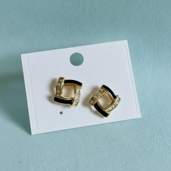 Elegant Geometric Gold Stud Earrings For Women Anti Tarnish