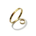 Elegant Gold Plated Kada & Adjustable Ring Set – Anti Tarnish Combo 3