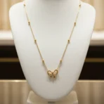 Gold Plated Bow Pendant Necklace – Anti Tarnish 1