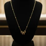 Gold Plated Bow Pendant Necklace – Anti Tarnish 2