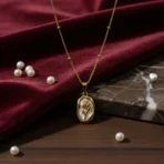 Gold Plated Floral Pendant Necklace