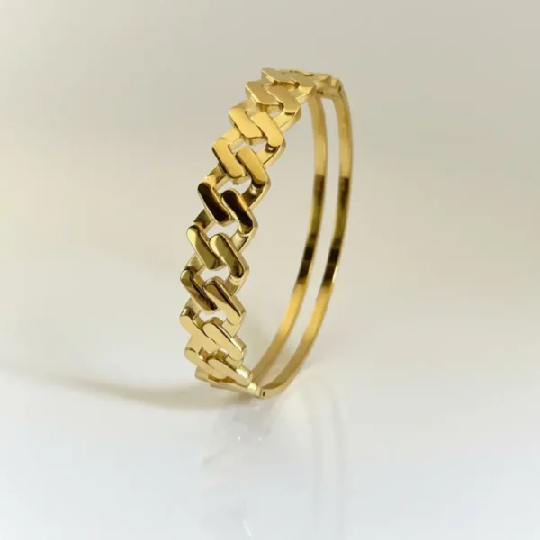 Gold Plated Interlinked Kada Bracelet – Anti Tarnish (2)