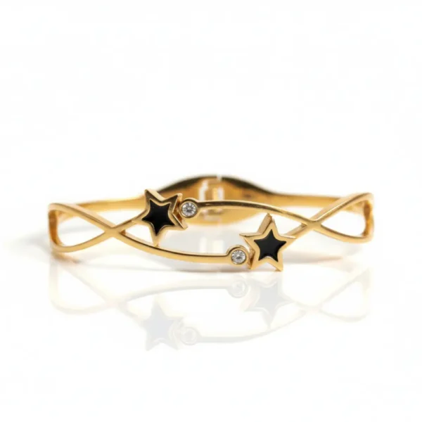 Gold Plated Star Design Kada Bracelet 1