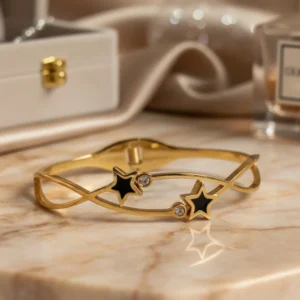 Gold Plated Star Design Kada Bracelet