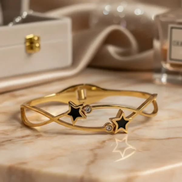 Gold Plated Star Design Kada Bracelet 2