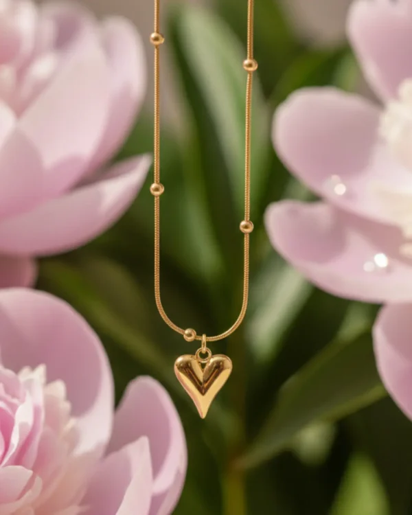 Long Heart Drop Pendant Necklace - Anti Tarnish 1