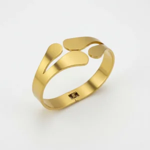 Modern Sculpted Gold Plated Kada Set – Bold, Anti Tarnish, Designer Finish