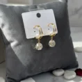 Pearl & Crystal Drop Gold Plated Earrings – Anti Tarnish 2