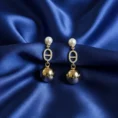 Pearl & Gold Ball Drop Earrings For Women Anti Tarnish