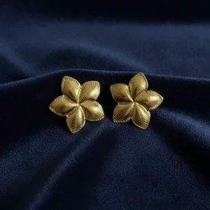 Radiant Blossom Gold Plated Floral Stud Earrings For Women – Anti Tarnish