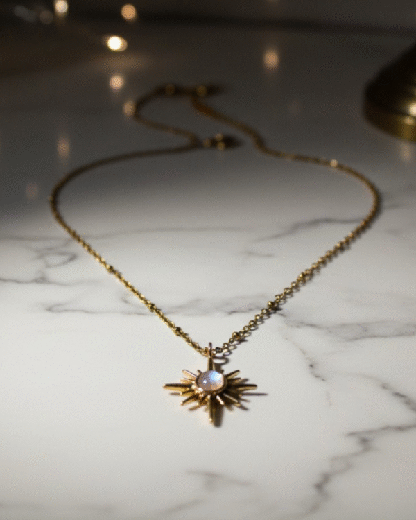 Radiant Sunburst Pendant Necklace - Anti Tarnish 3