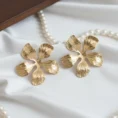 Statement Floral Gold Plated Earrings Anti Tarnish 2