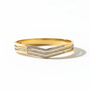 Triple Layer Diamond Cut Kada Set – Gold Plated, Sparkling, Anti Tarnish