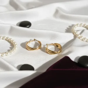 Twisted Gold Plated Hoop Earrings For Women – Anti Tarnish