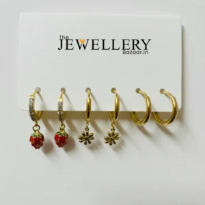 Elegant Gold-Plated Mini Hoop Earrings Set – Anti-Tarnish Daily Wear Hoops