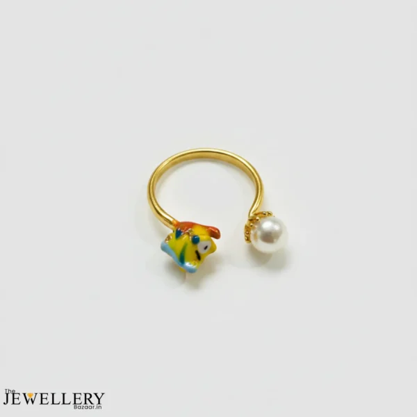 Playful Joker Enamel Pearl Adjustable Ring – Anti Tarnish