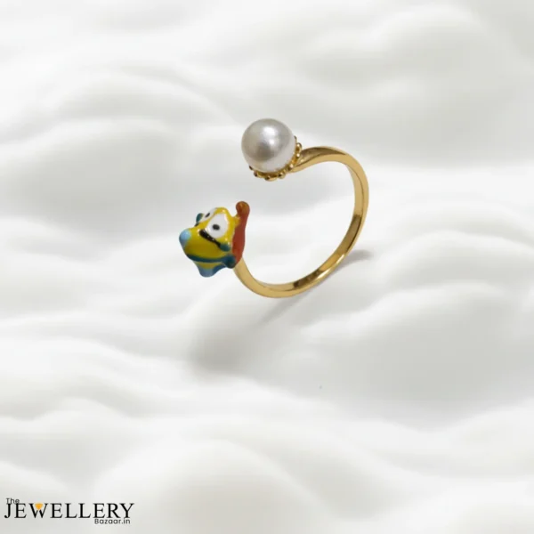 Playful Joker Enamel Pearl Adjustable Ring – Anti Tarnish