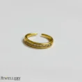 Round Gold Plated Stone Adjustable Ring – Anti Tarnish