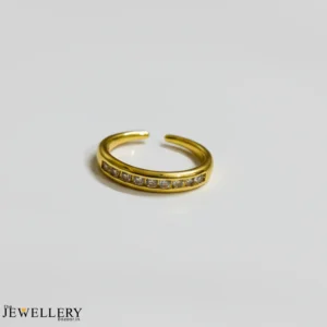 Round Gold Plated Stone Adjustable Ring – Anti Tarnish