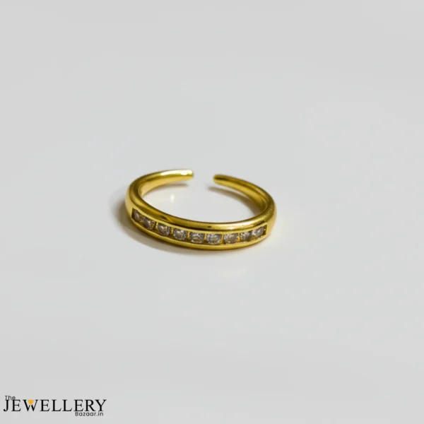 Round Gold Plated Stone Adjustable Ring – Anti Tarnish