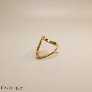 Sleek V Shape Gold Plated Ring – Anti Tarnish