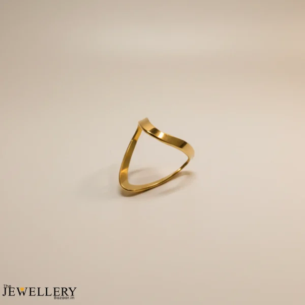 Sleek V Shape Gold Plated Ring – Anti Tarnish 1