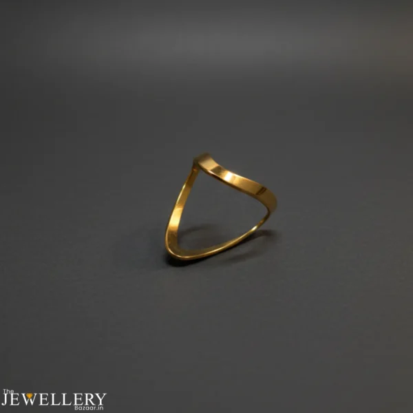 Sleek V Shape Gold Plated Ring – Anti Tarnish 2