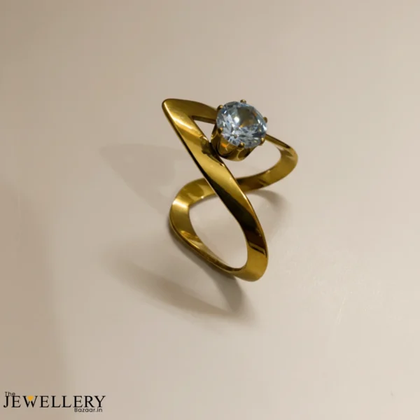 Sleek V Shape Gold Plated Ring – Anti Tarnish (2)