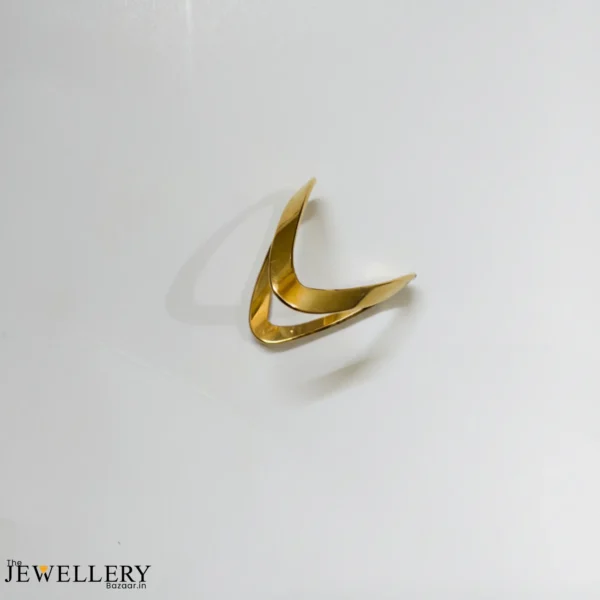 Sleek V Shape Gold Plated Ring – Anti Tarnish 3