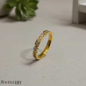 Stones Band Gold Plated Ring – Anti Tarnish