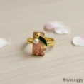 The Ethereal Orchid Enamel & Pearl Ring for women Anti Tarnish