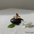 The Ethereal Orchid Enamel & Pearl Ring for women Anti Tarnish (4)