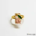 The Ethereal Orchid Enamel & Pearl Ring for women Anti Tarnish (5)