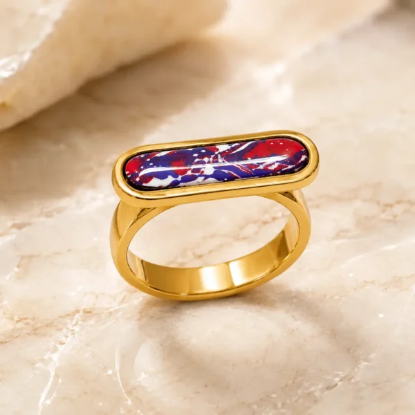Radiant Gold Geometric Statement Anti Tarnish Ring