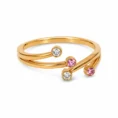Radiant Multi-Stone Adjustable Anti Tarnish Ring
