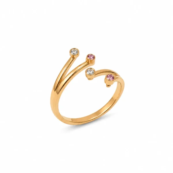 Radiant Multi-Stone Adjustable Anti Tarnish Ring