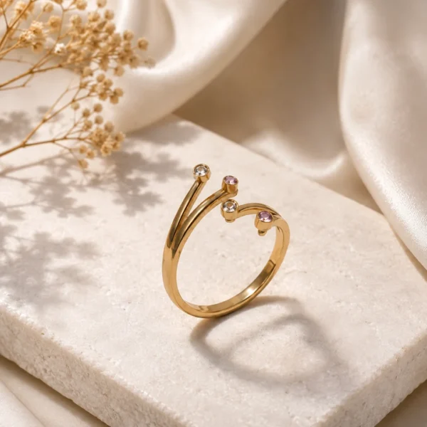 Radiant Multi-Stone Adjustable Anti Tarnish Ring